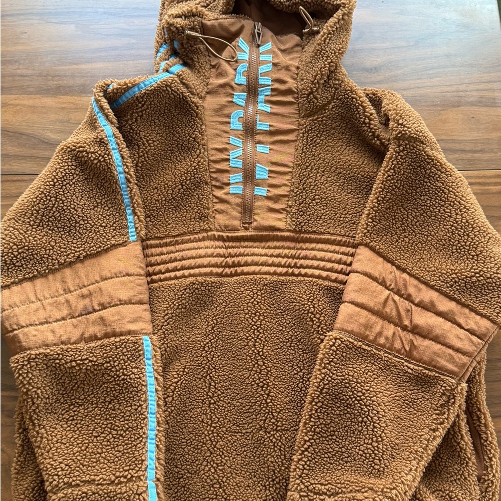 IVY PARK Brown Teddy Jacket with Blue Accents